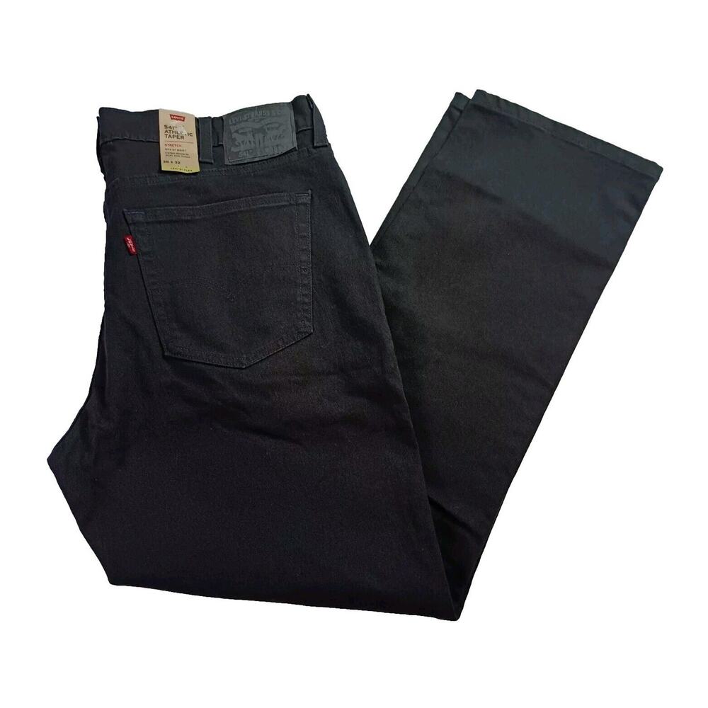Levi's 541 Jeans Men's 38x32 Black Athletic Taper Fit Stretch Sits At Waist